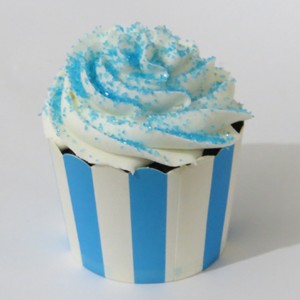 frosting with blue crystals    